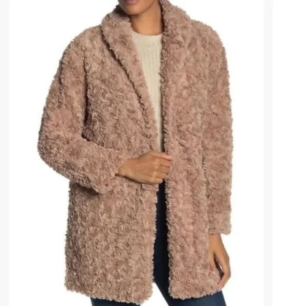 🖤 Philosophy | Women's Tan Faux Fur Teddy Bear Coat | Size Small